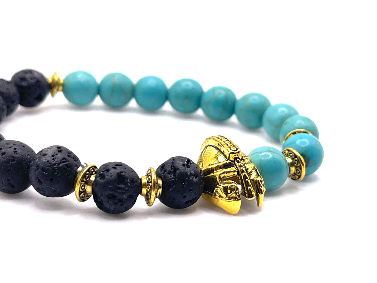 Warrior Spartan Gold Black Turquoise