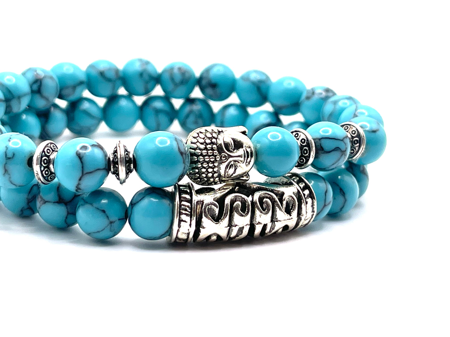 Bala Silver Buddha Turquoise 2pc Set