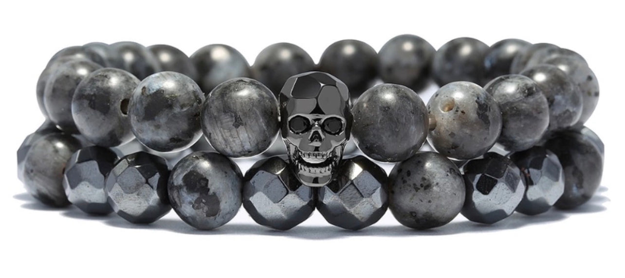 Stealth Black Skull 2pc Set