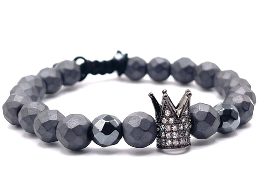 Zeus Gun Metal Crown Bracelet