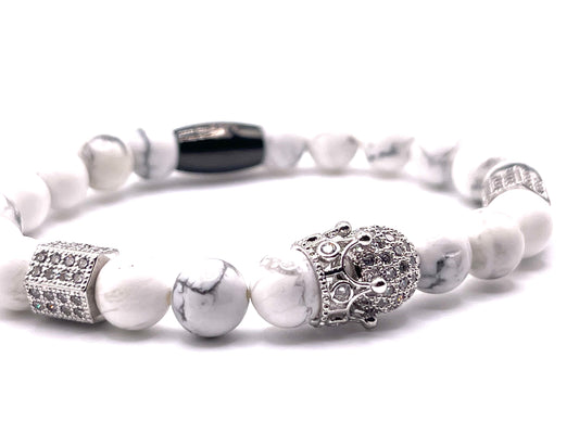 Modern Silver Crown Bracelet